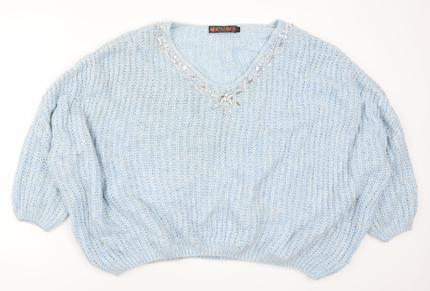 QED London Womens Blue  Knit Pullover Jumper Size L