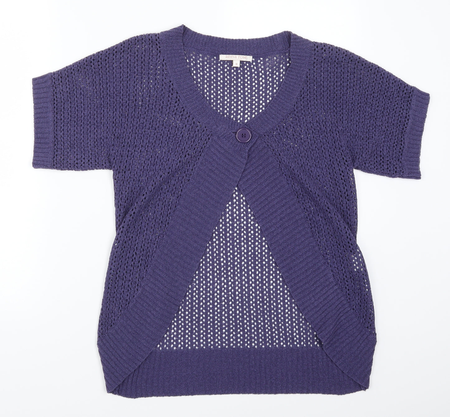 Anna Rose Womens Purple  Knit Cardigan Jumper Size M