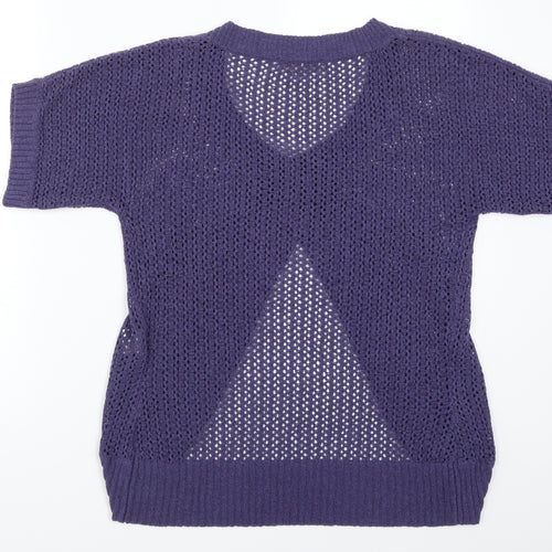 Anna Rose Womens Purple  Knit Cardigan Jumper Size M