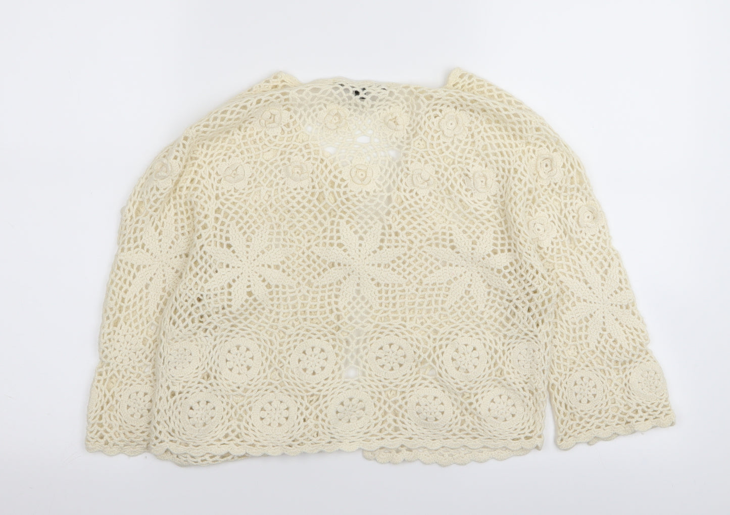 LIMITED COLLECTION Womens White Floral  Cardigan Jumper Size S  - CROP