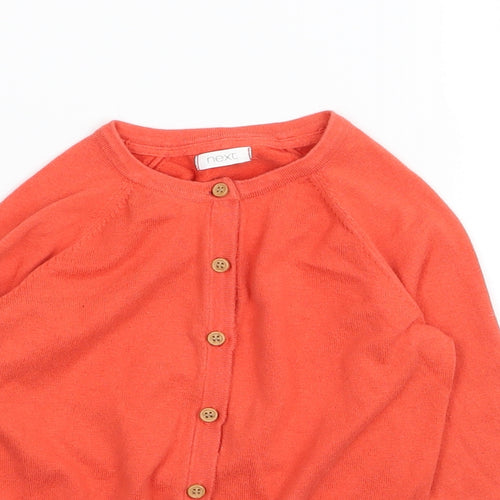 NEXT Girls Orange   Cardigan Jumper Size 4 Years