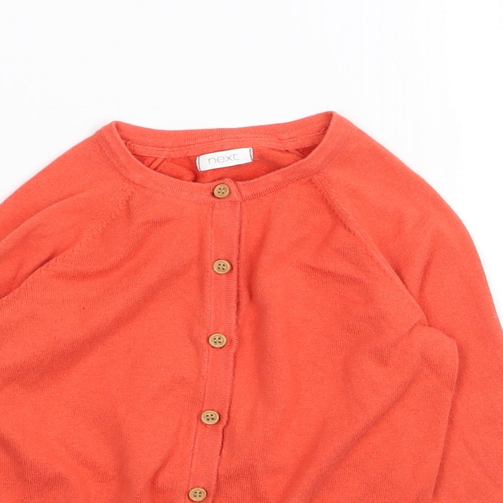 NEXT Girls Orange   Cardigan Jumper Size 4 Years