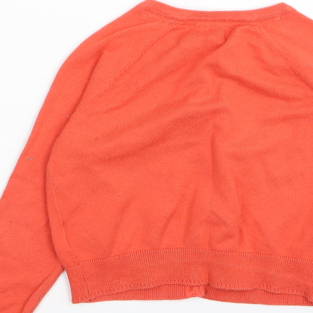 NEXT Girls Orange   Cardigan Jumper Size 4 Years
