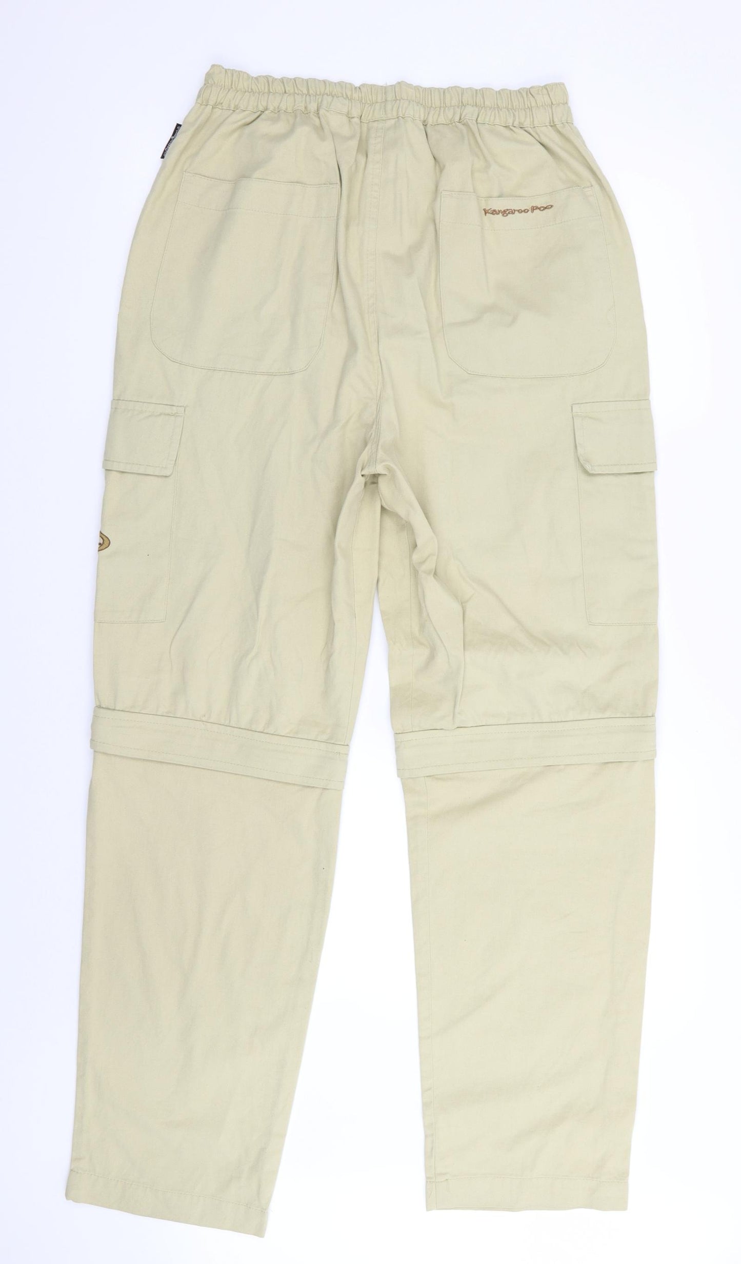 Kangaroo Mens Beige   Cargo Trousers Size XL L32 in - Stretch waistband