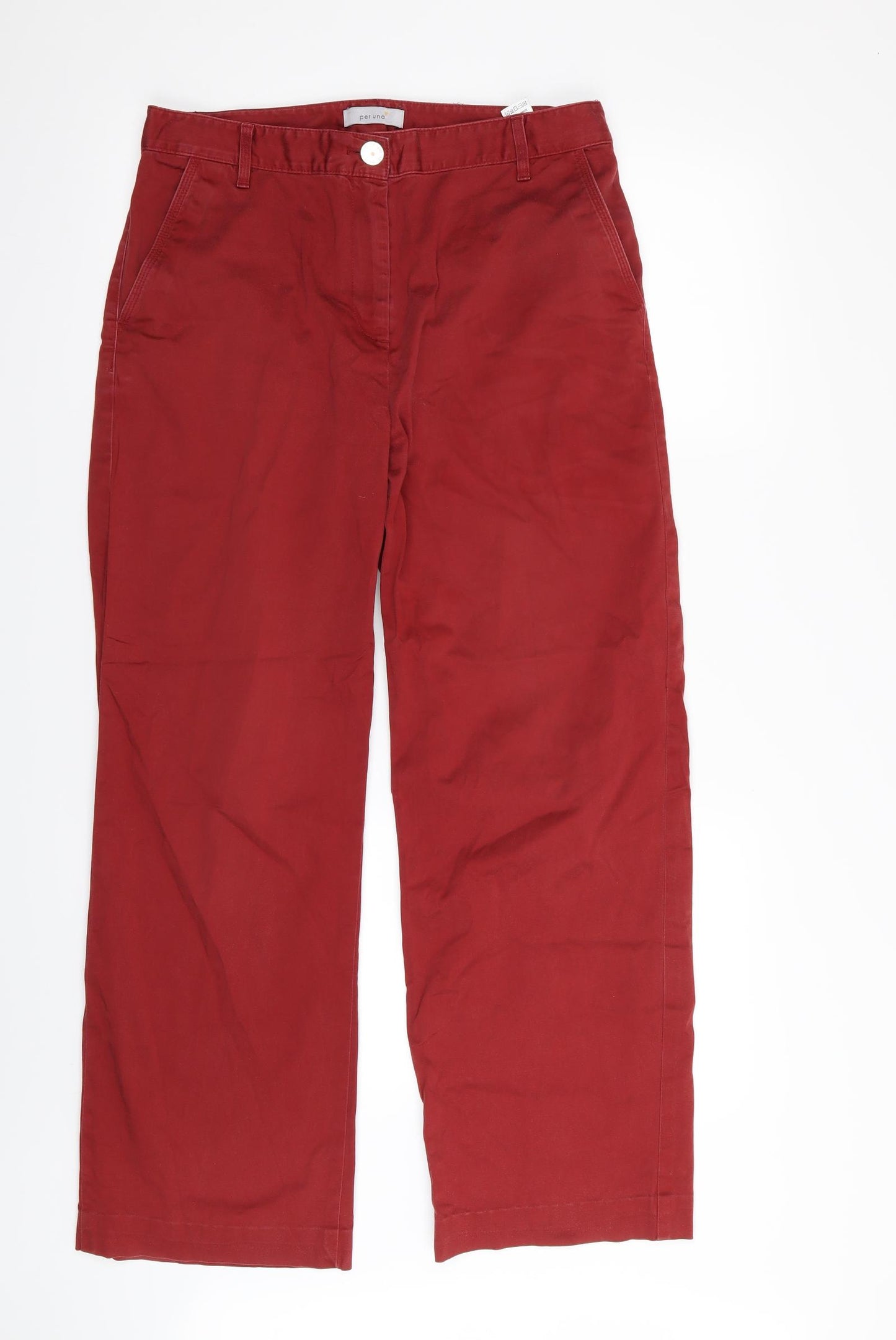Per Una Womens Red   Chino Trousers Size 12 L30 in