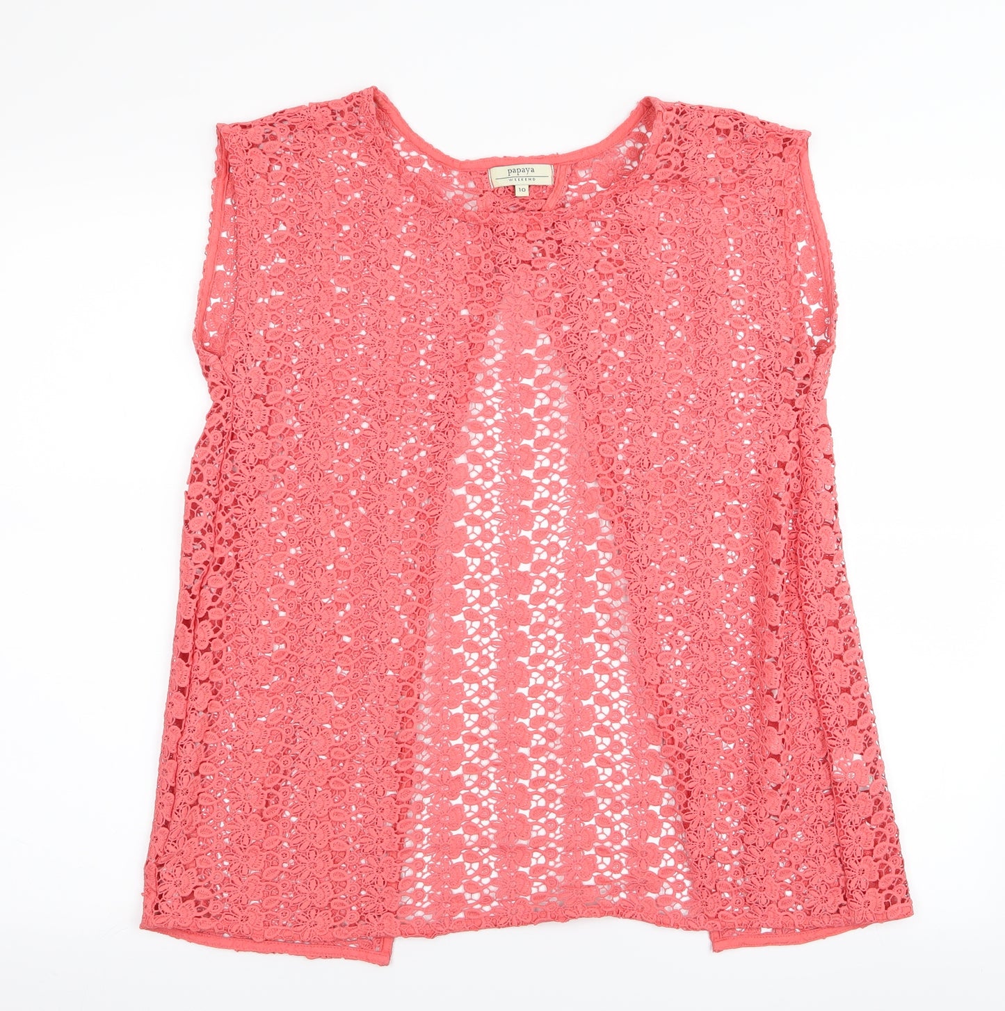 Papaya Womens Pink Floral  Basic T-Shirt Size 10