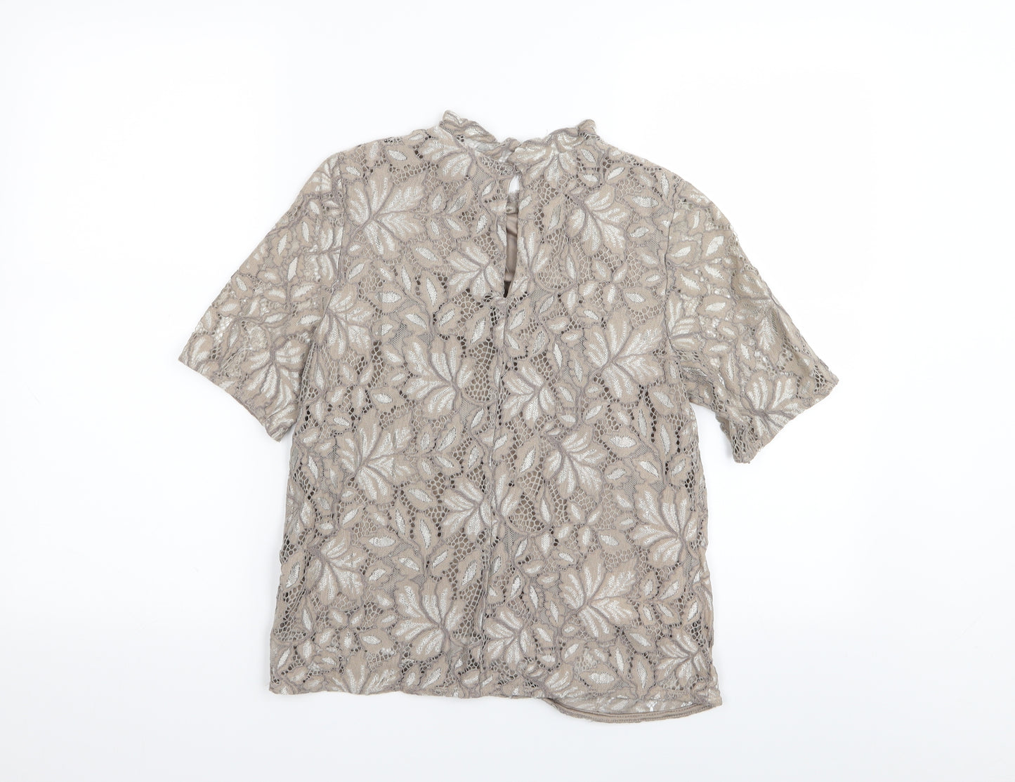H&M Womens Brown Floral  Basic Blouse Size 4