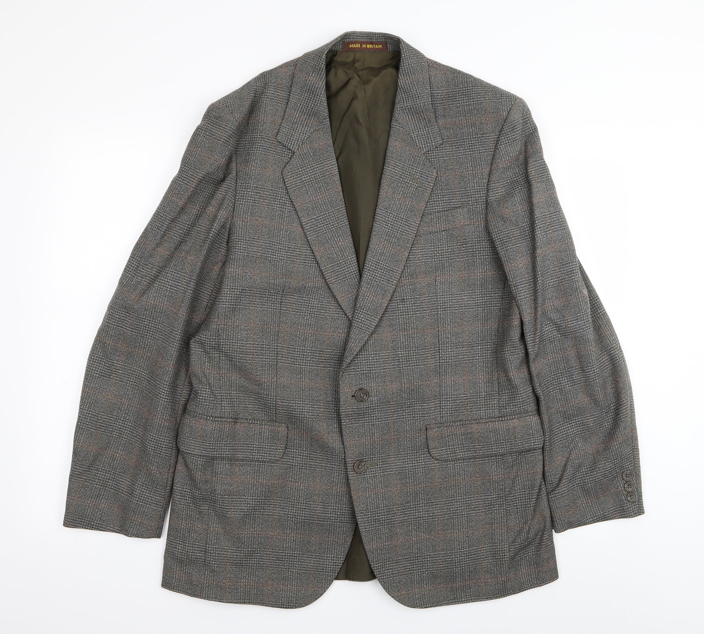 dunn and co Mens Grey Houndstooth  2 Piece Suit Size 40 L27 in