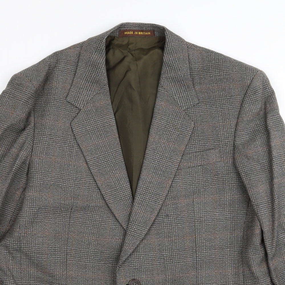 dunn and co Mens Grey Houndstooth  2 Piece Suit Size 40 L27 in