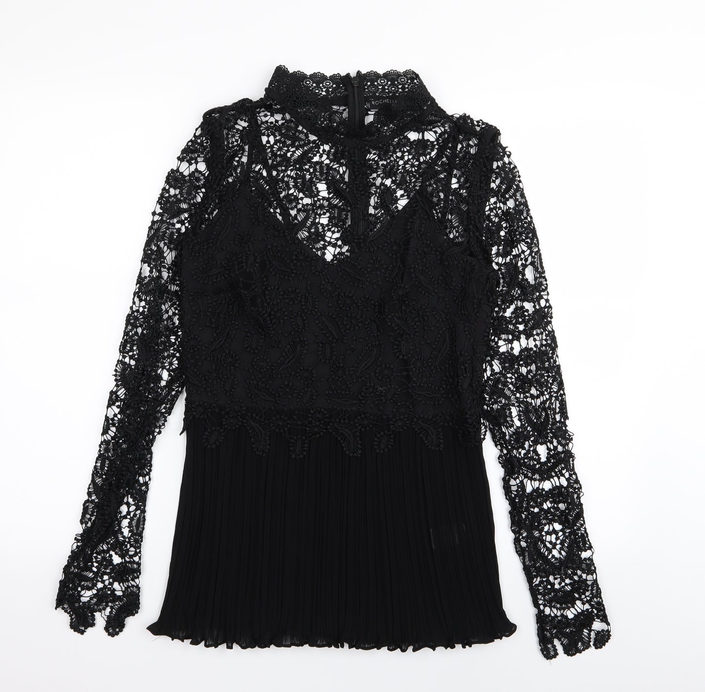 Rochelle Humes Womens Black Floral  A-Line  Size 8