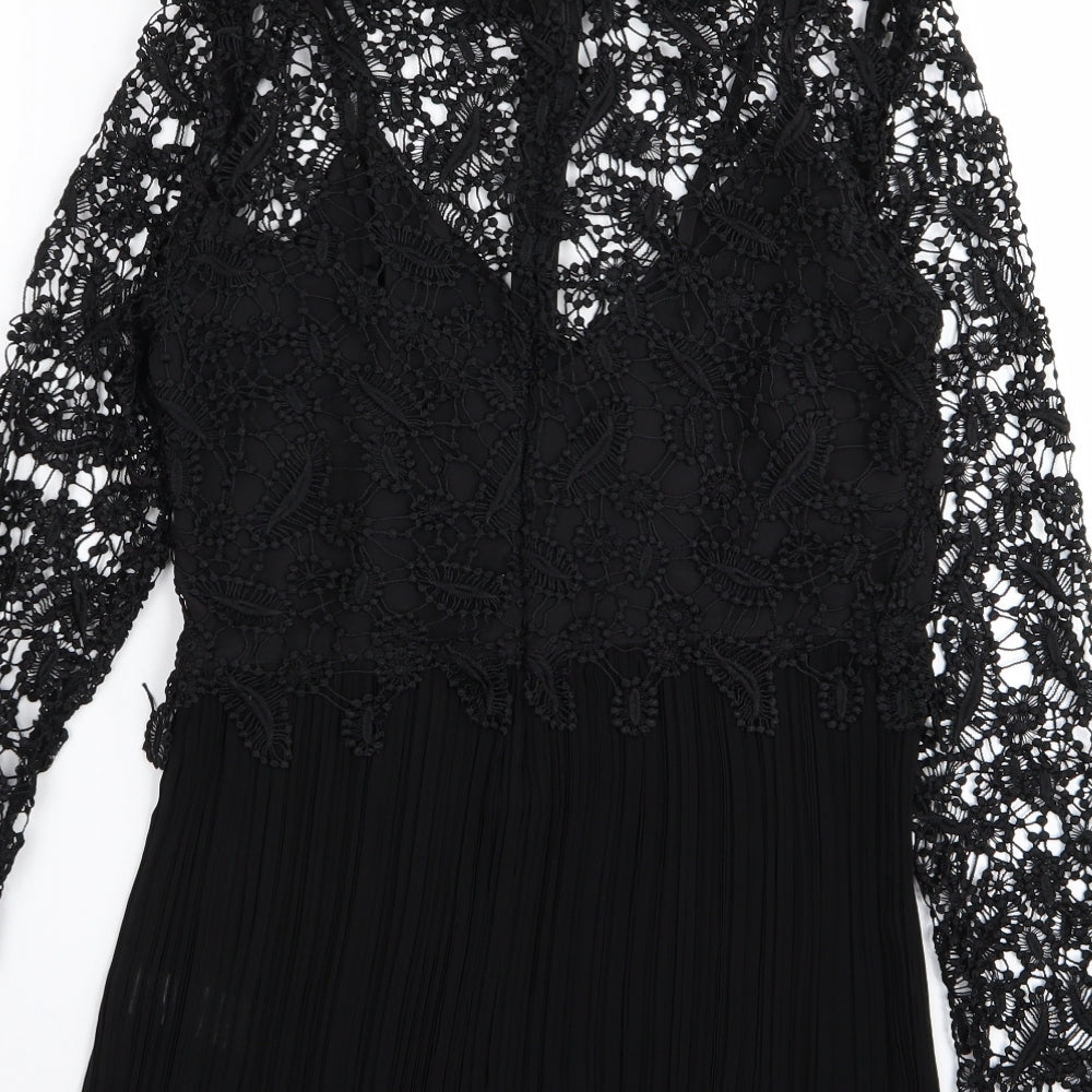 Rochelle Humes Womens Black Floral  A-Line  Size 8
