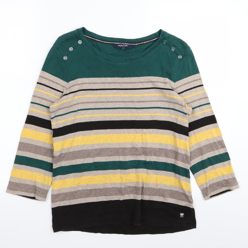 miane Womens Multicoloured Striped  Basic T-Shirt Size M
