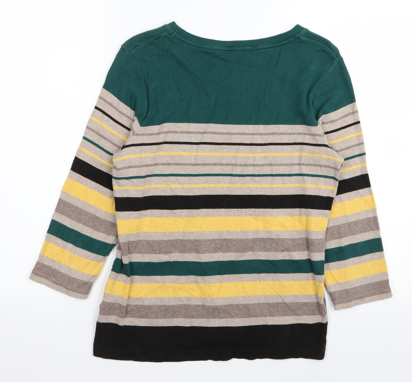 miane Womens Multicoloured Striped  Basic T-Shirt Size M