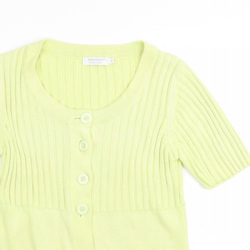Signature Womens Yellow   Cardigan Jumper Size S