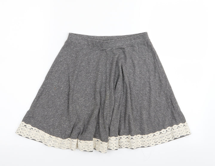 Topshop Womens Grey Flare Skirt Size 6 - Stretch waistband