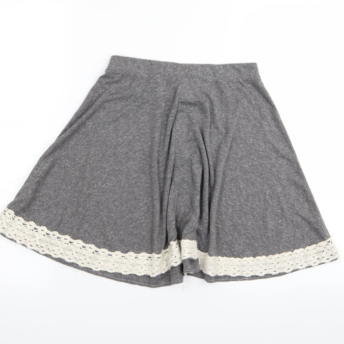 Topshop Womens Grey   Flare Skirt Size 6  - Stretch waistband