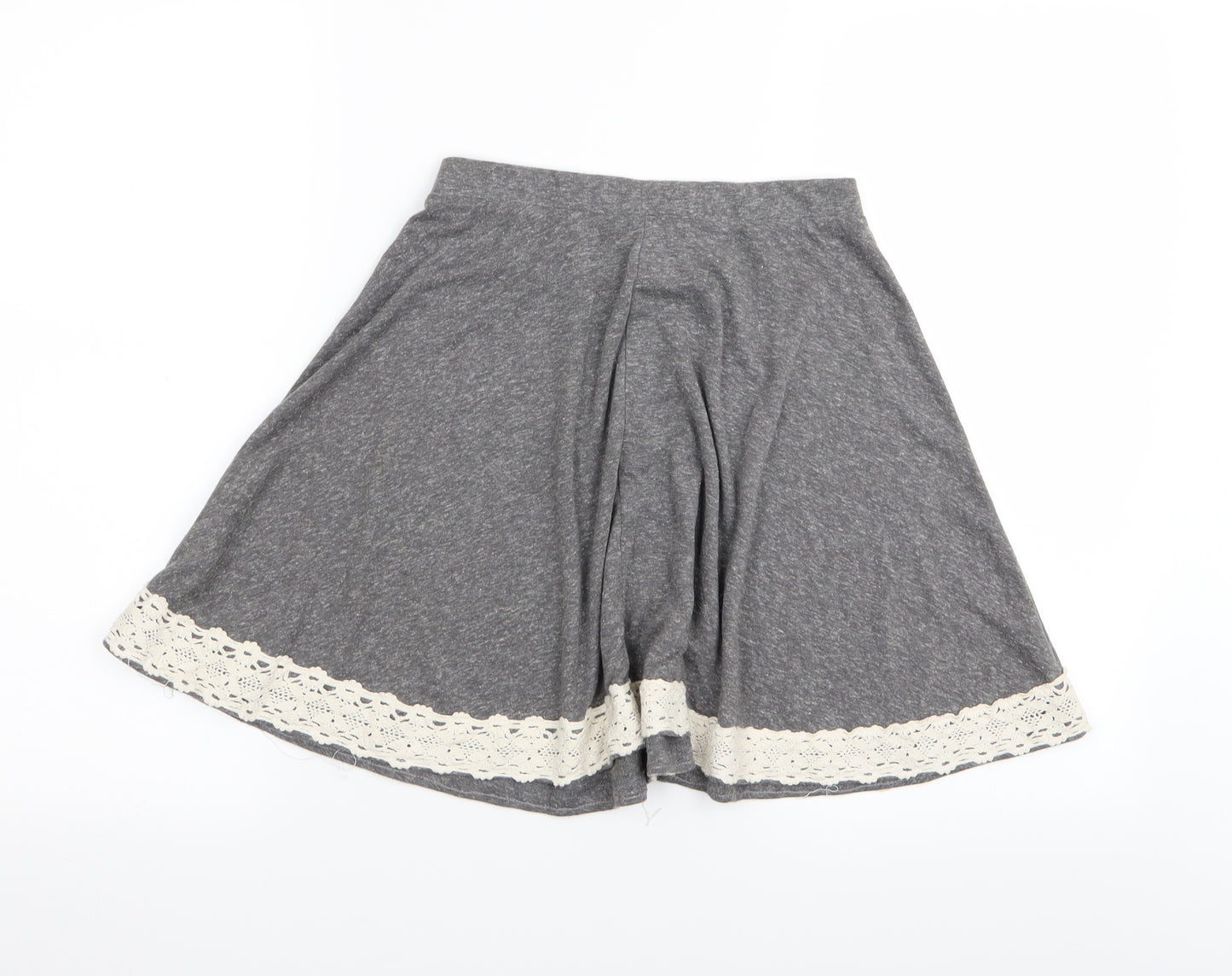 Topshop Womens Grey   Flare Skirt Size 6  - Stretch waistband
