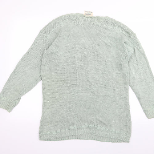knitwear collection Womens Green Floral  Pullover Jumper One Size