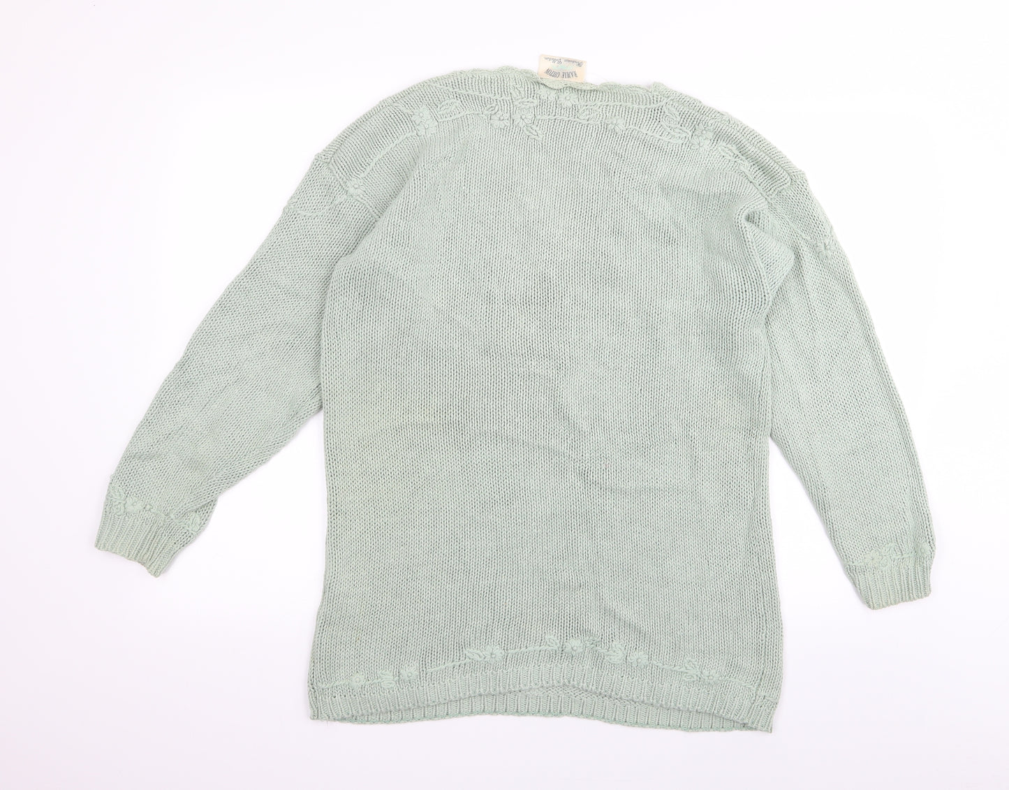 knitwear collection Womens Green Floral  Pullover Jumper One Size