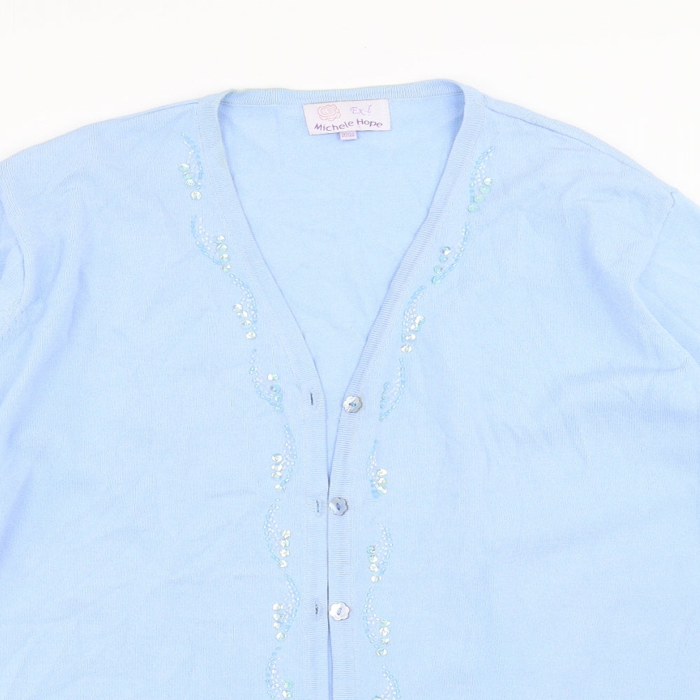 Michele Hope Womens Blue   Cardigan Jumper Size 20