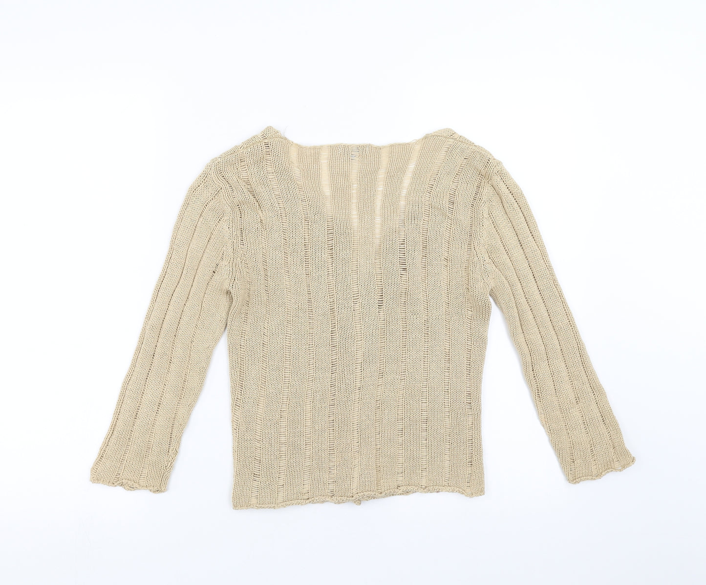 NAF NAF Womens Beige Striped  Cardigan Jumper Size M