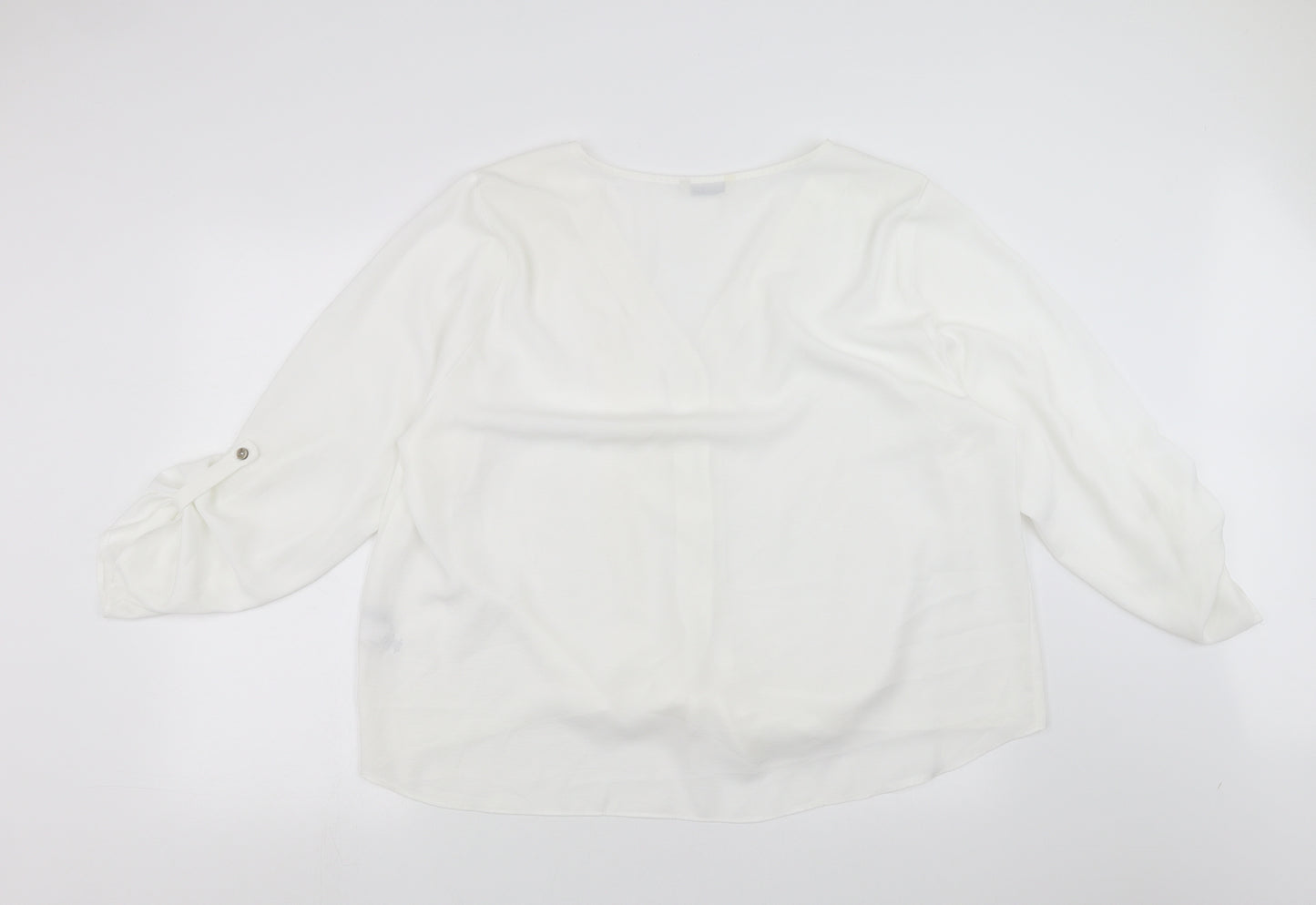 George Womens White   Basic Blouse Size 22  - tie Front Detail