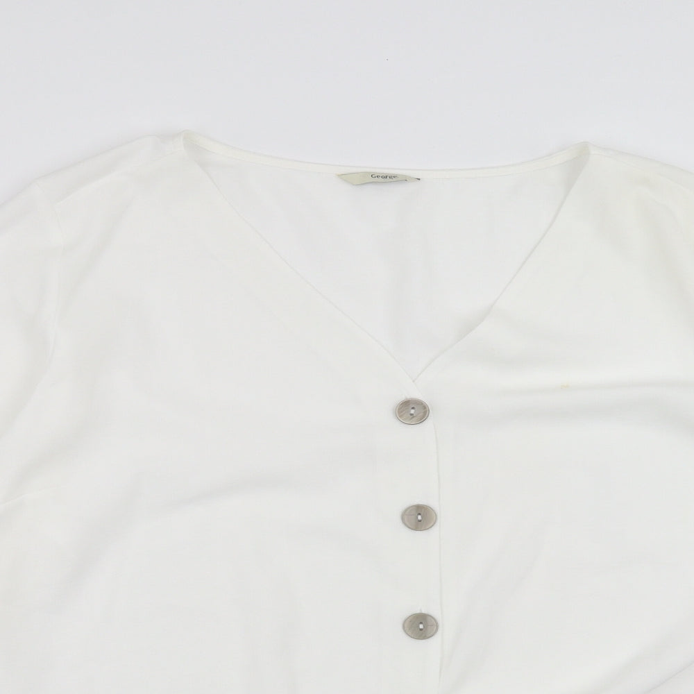 George Womens White   Basic Blouse Size 22  - tie Front Detail