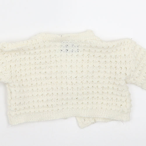 Bebe Bonito Girls White   Cardigan Jumper Size 3-6 Months