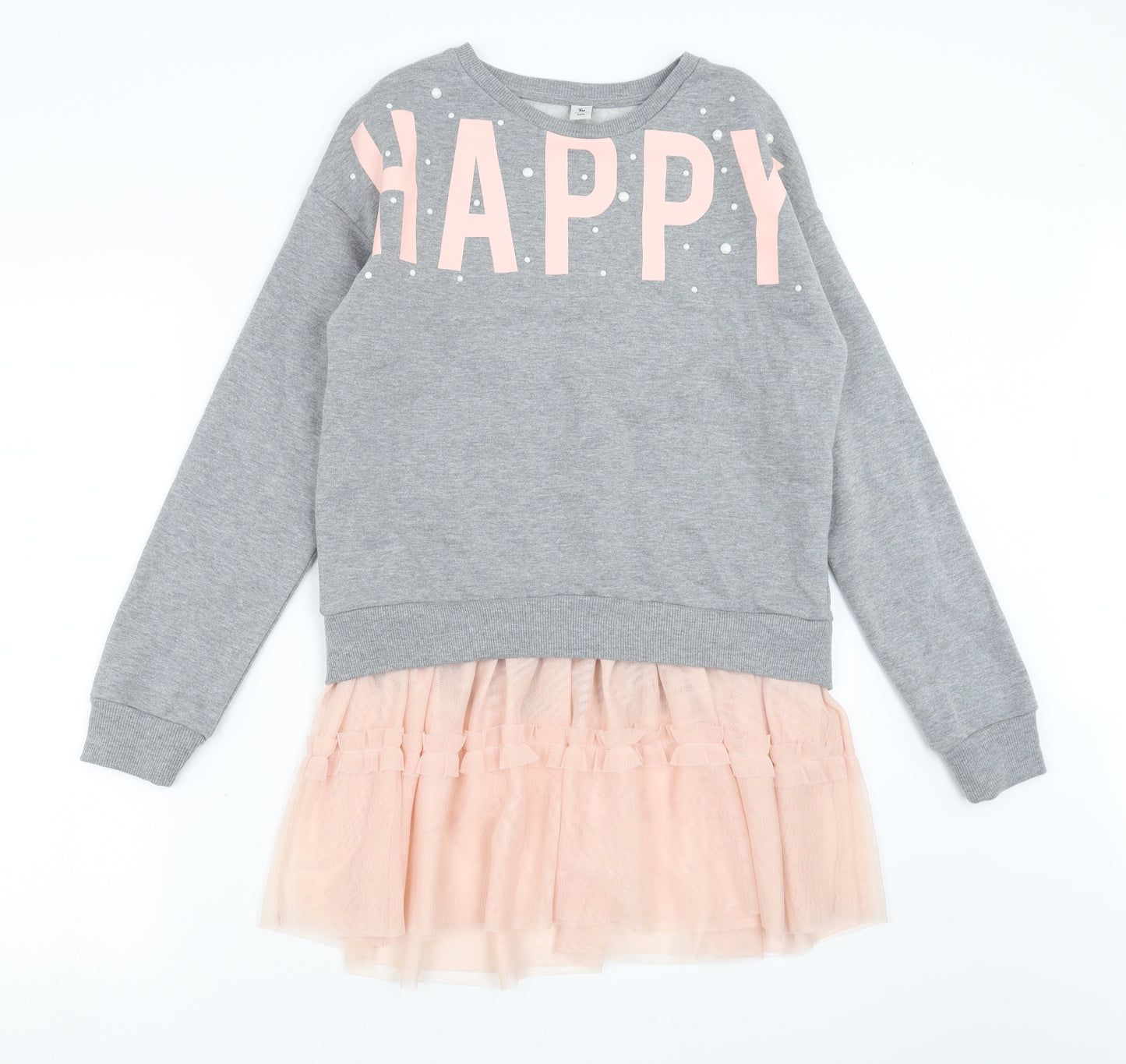 Sainsburys  Girls Grey   Jumper Dress  Size 14 Years  - happy