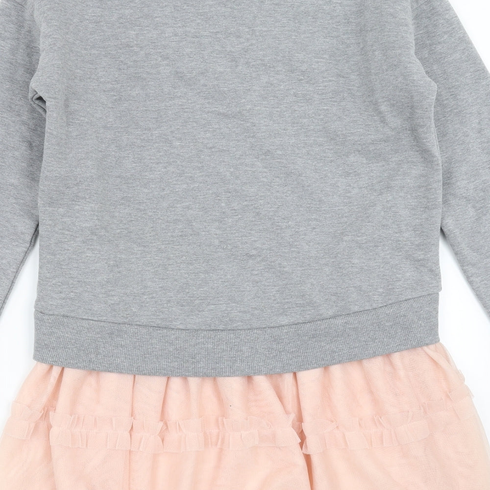 Sainsburys  Girls Grey   Jumper Dress  Size 14 Years  - happy