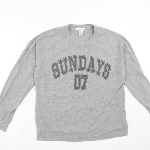 FOREVER 21 Womens Grey   Pullover Sweatshirt Size M  - sundays
