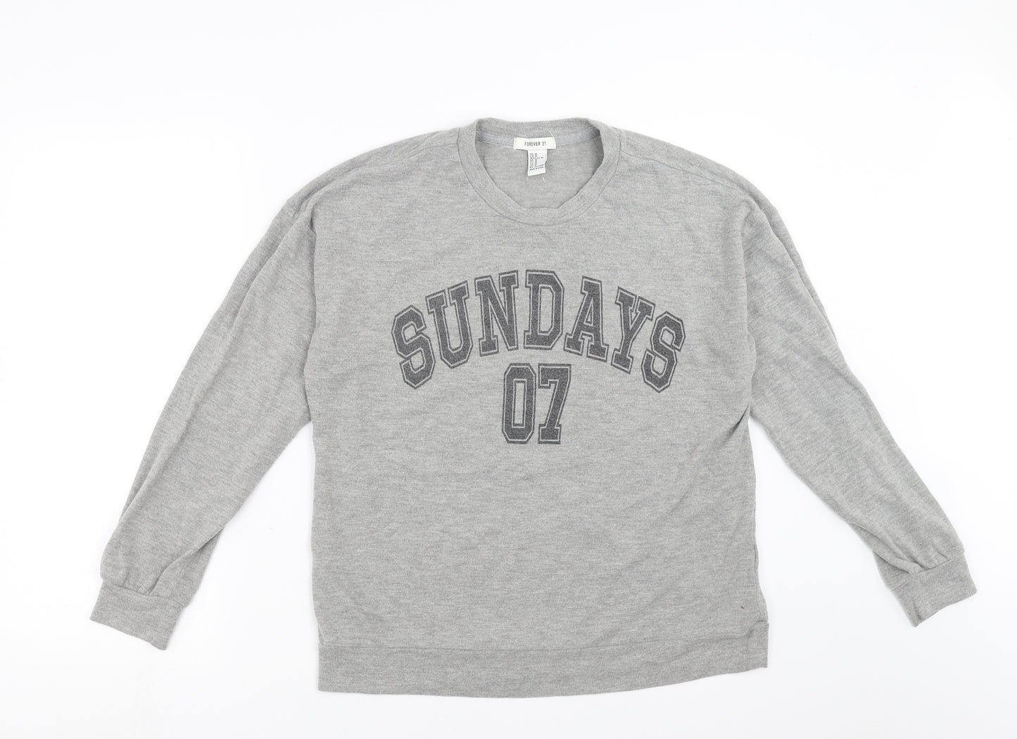 FOREVER 21 Womens Grey   Pullover Sweatshirt Size M  - sundays