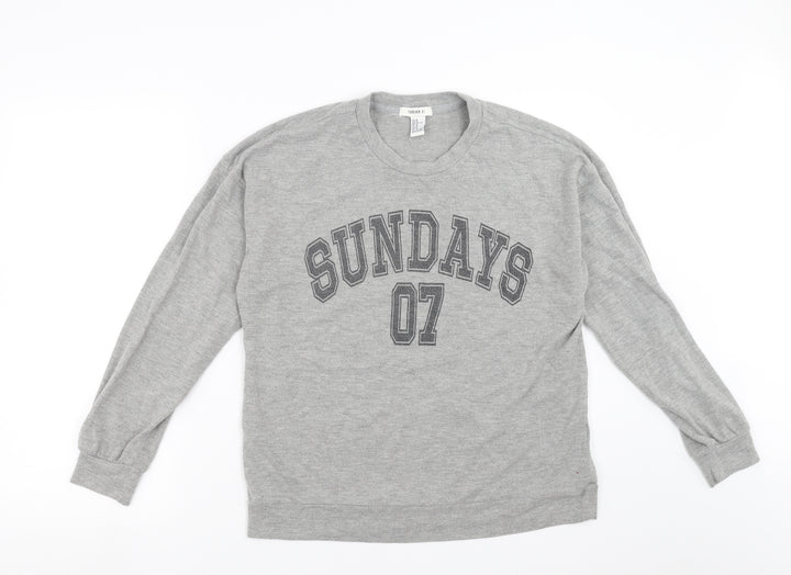 FOREVER 21 Womens Grey   Pullover Sweatshirt Size M  - sundays