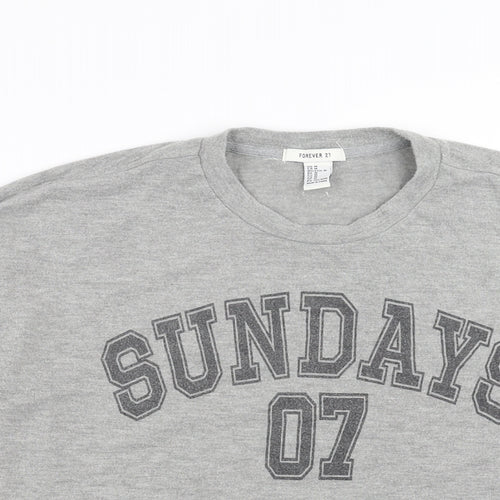 FOREVER 21 Womens Grey   Pullover Sweatshirt Size M  - sundays