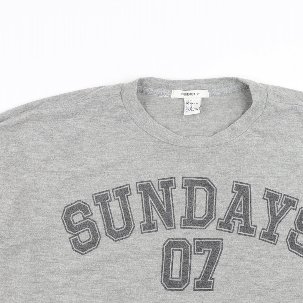 FOREVER 21 Womens Grey   Pullover Sweatshirt Size M  - sundays