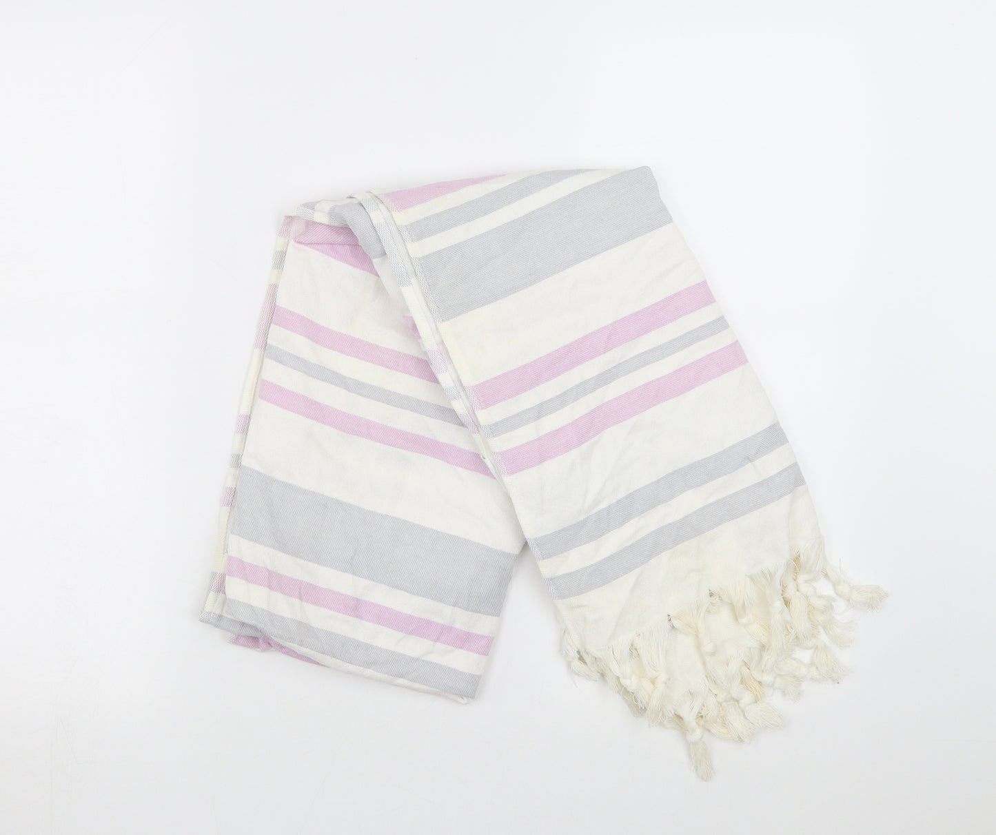 Avon Womens White Striped   Shawl/Wrap