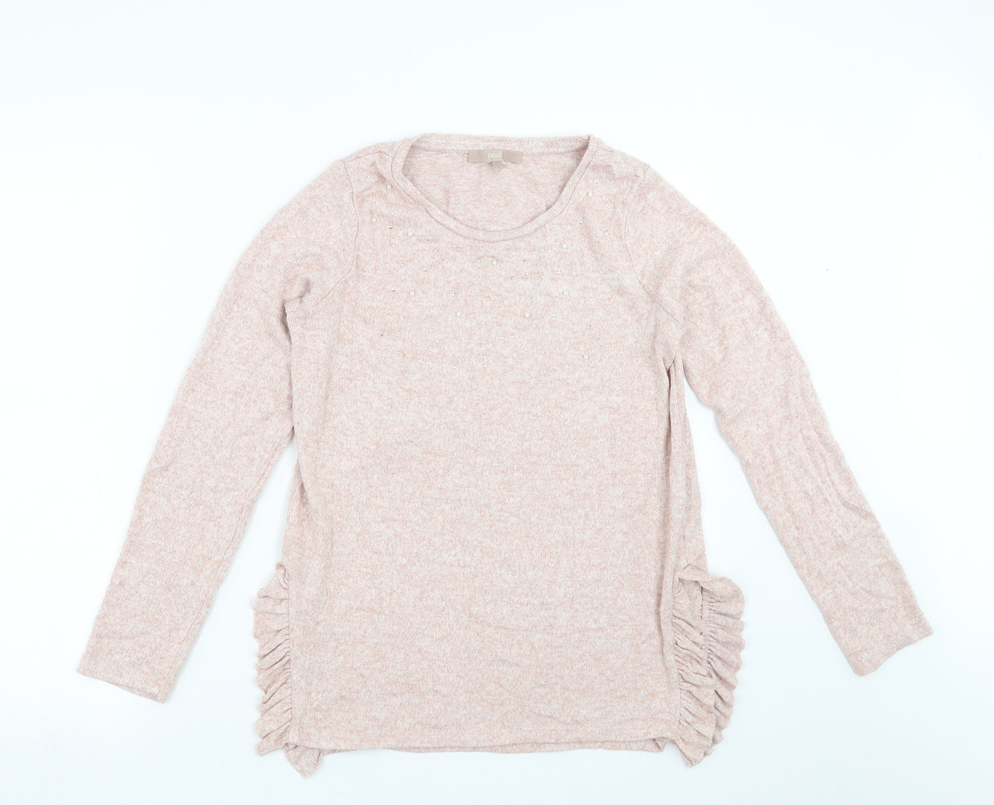 NEXT Womens Pink   Pullover Jumper Size 12  - beaded detail