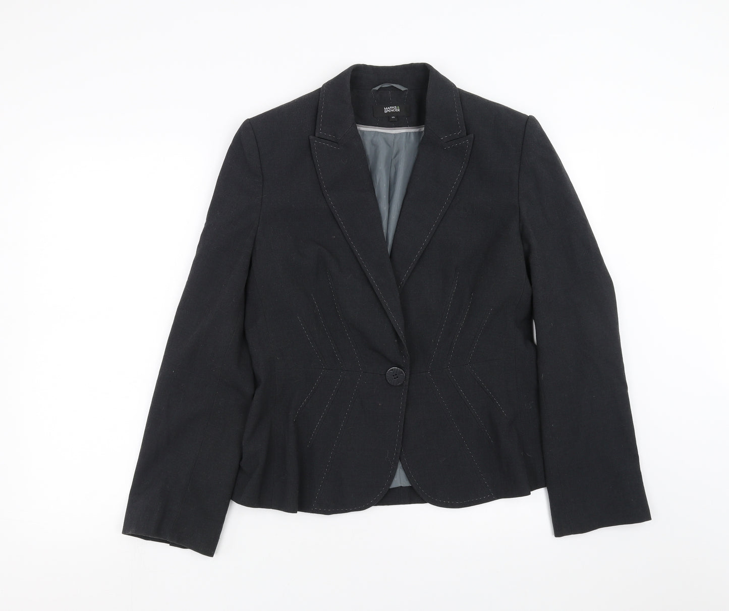 Marks and Spencer Womens Grey   Jacket Suit Jacket Size 12