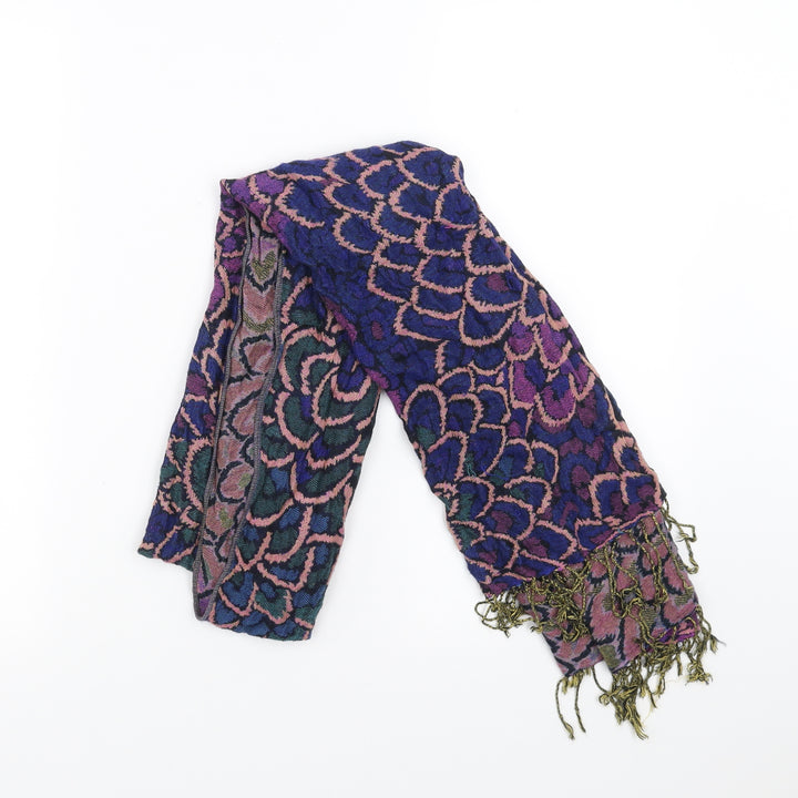 Preworn Womens Blue Floral Scarf
