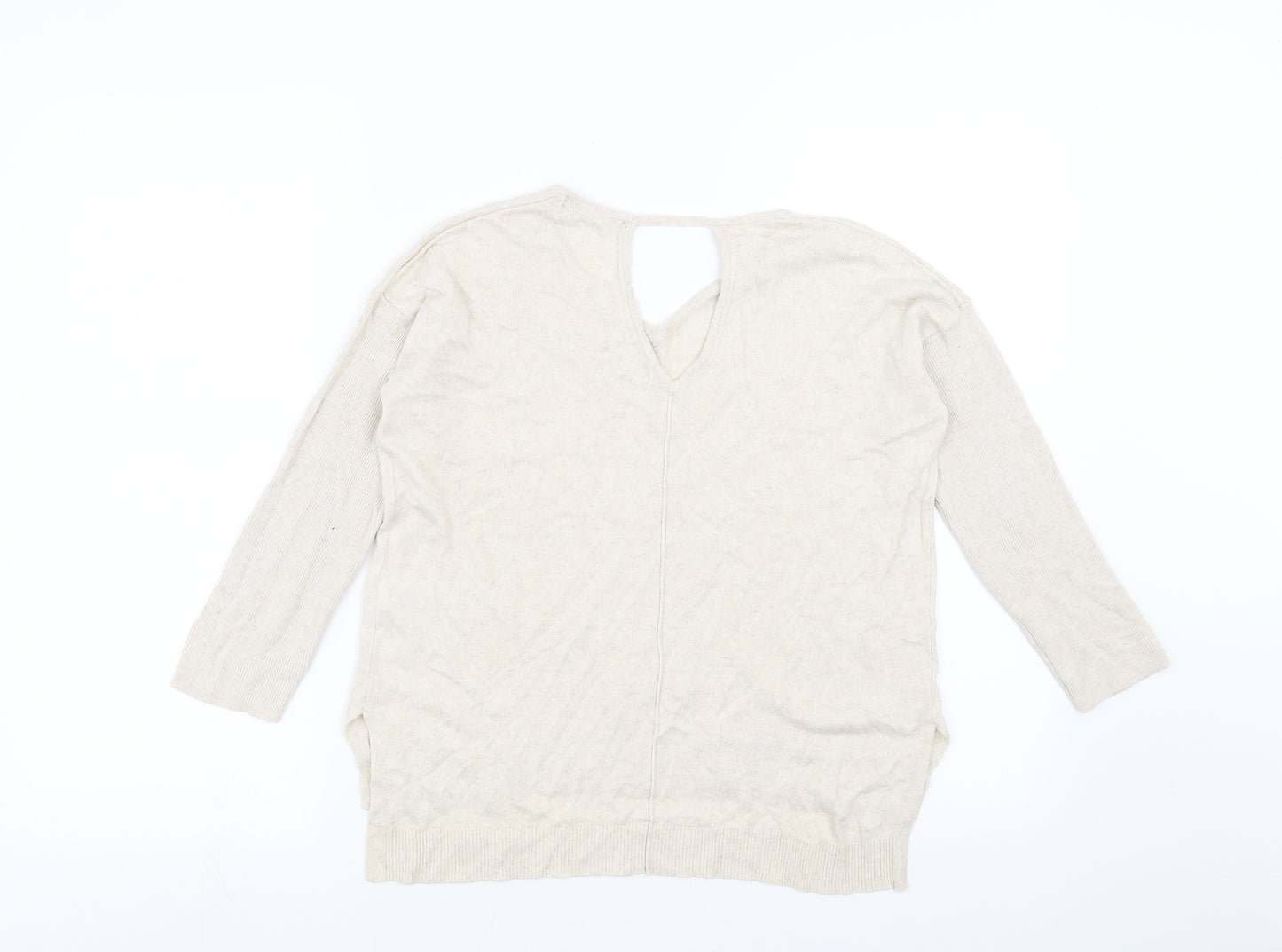 Marks and Spencer Womens Beige  Knit Pullover Jumper Size 8