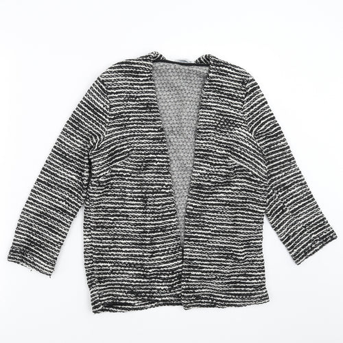 H&M Womens Black Striped  Cardigan Jumper Size S