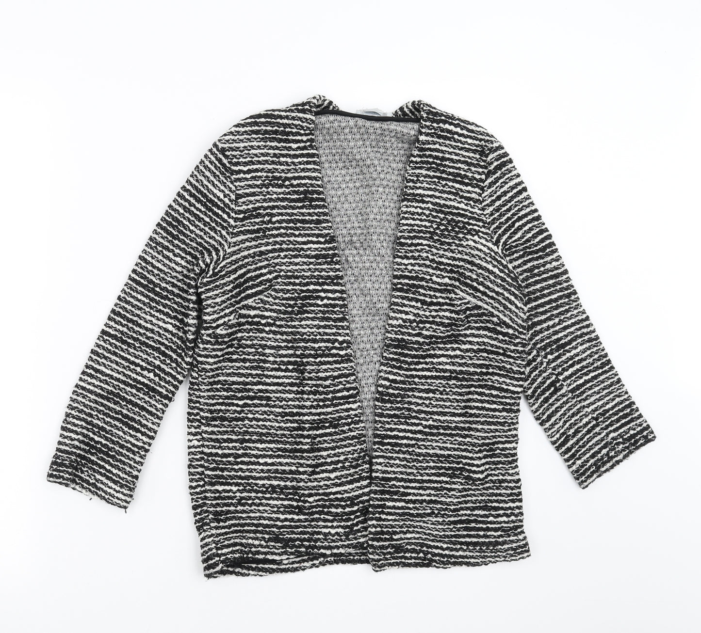 H&M Womens Black Striped  Cardigan Jumper Size S