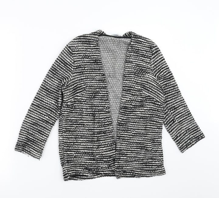 H&M Womens Black Striped  Cardigan Jumper Size S
