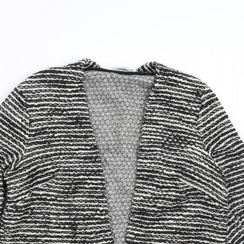 H&M Womens Black Striped  Cardigan Jumper Size S
