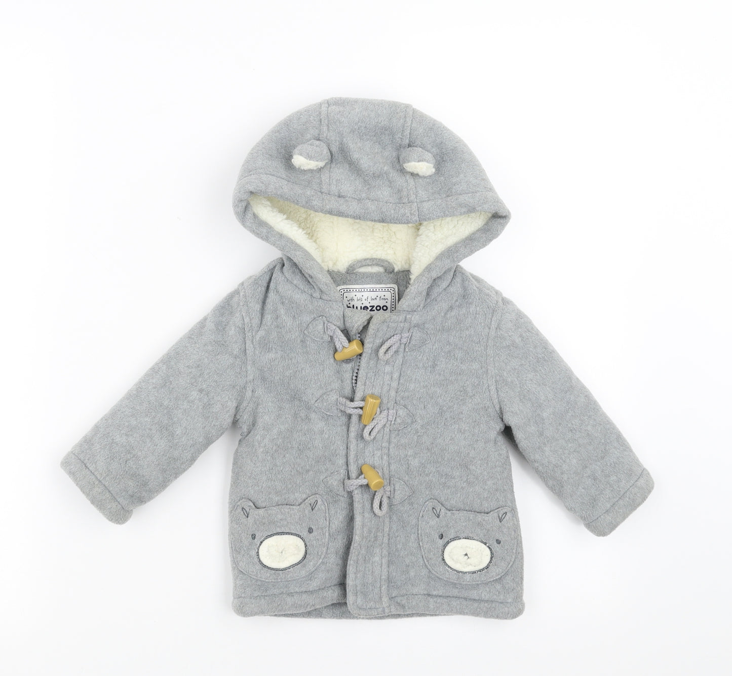 Blue Zoo Baby Grey   Jacket Coat Size 6-9 Months  - fleece lined