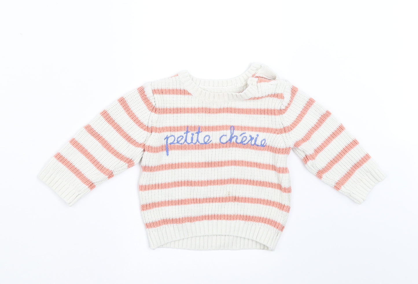 Nutmeg Baby Ivory Striped  Pullover Jumper Size 6-9 Months  - petite cherie