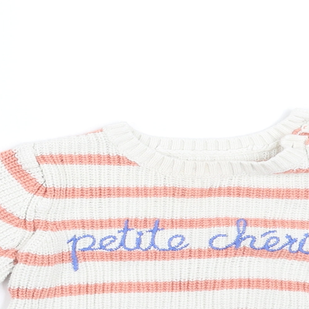 Nutmeg Baby Ivory Striped  Pullover Jumper Size 6-9 Months  - petite cherie