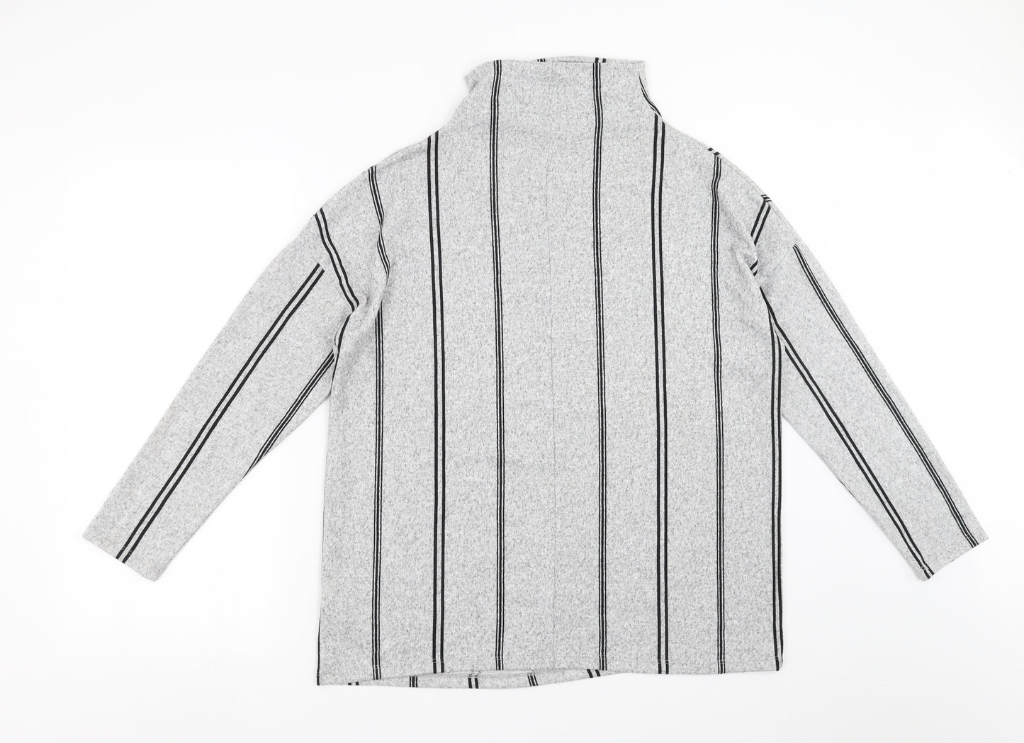 F&F Womens Grey Striped  Pullover Jumper Size 12