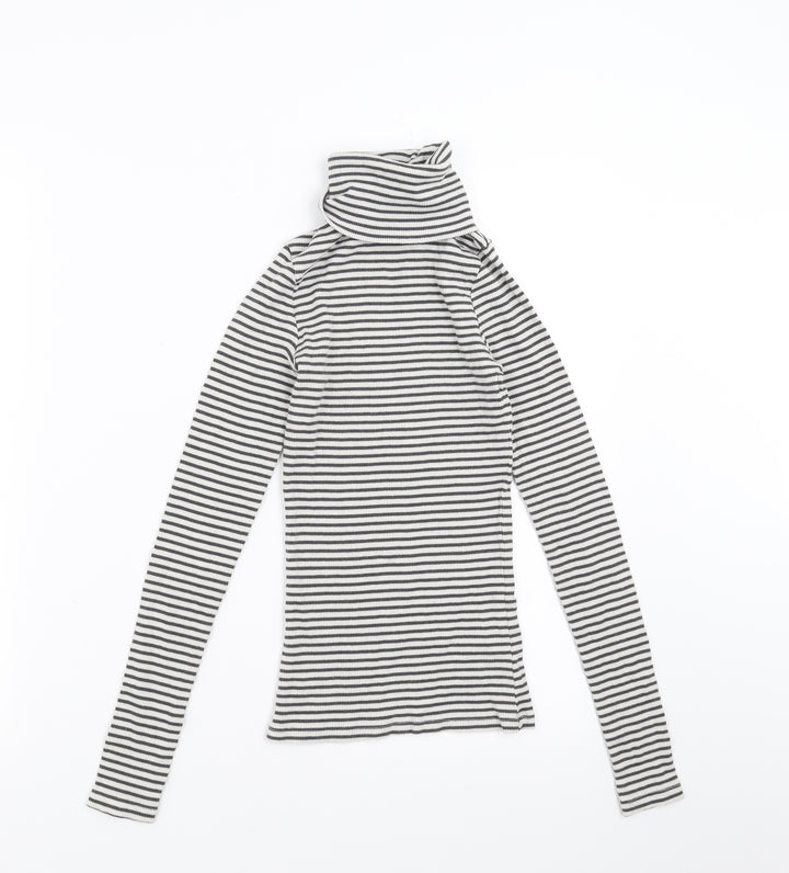 New Look Womens Grey Striped  Pullover Jumper Size 6