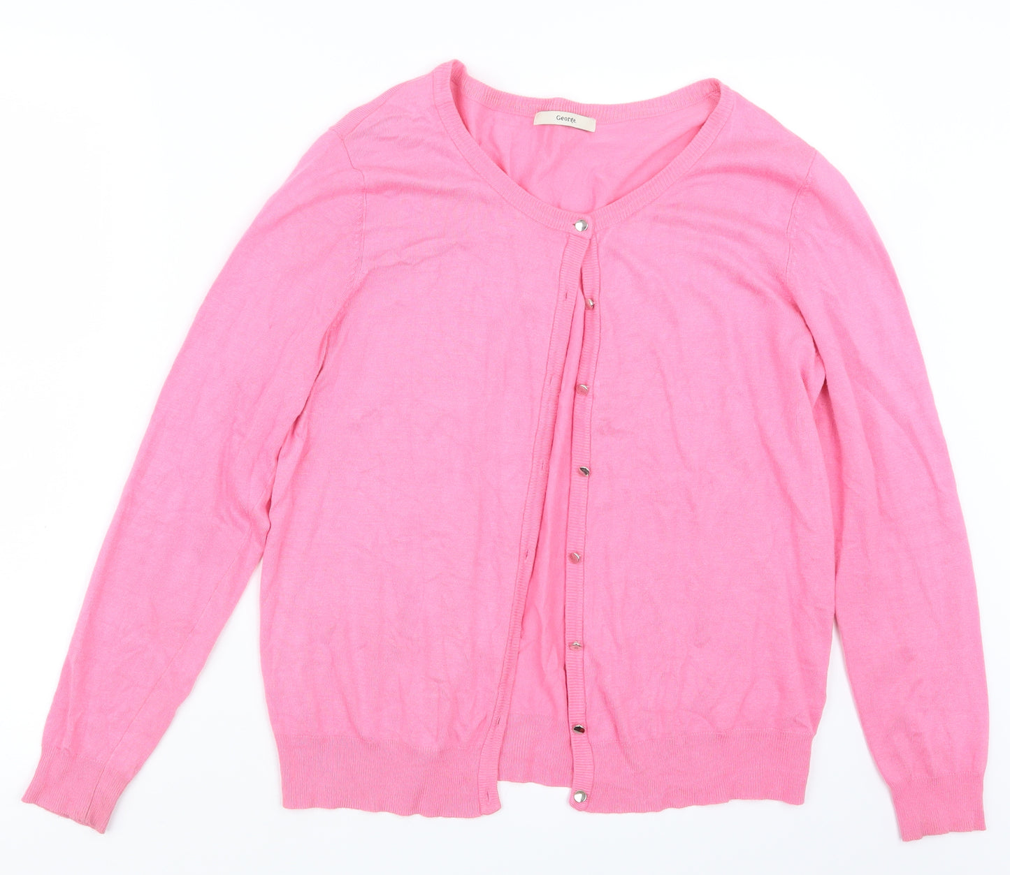 George Womens Pink  Knit Cardigan Jumper Size 14